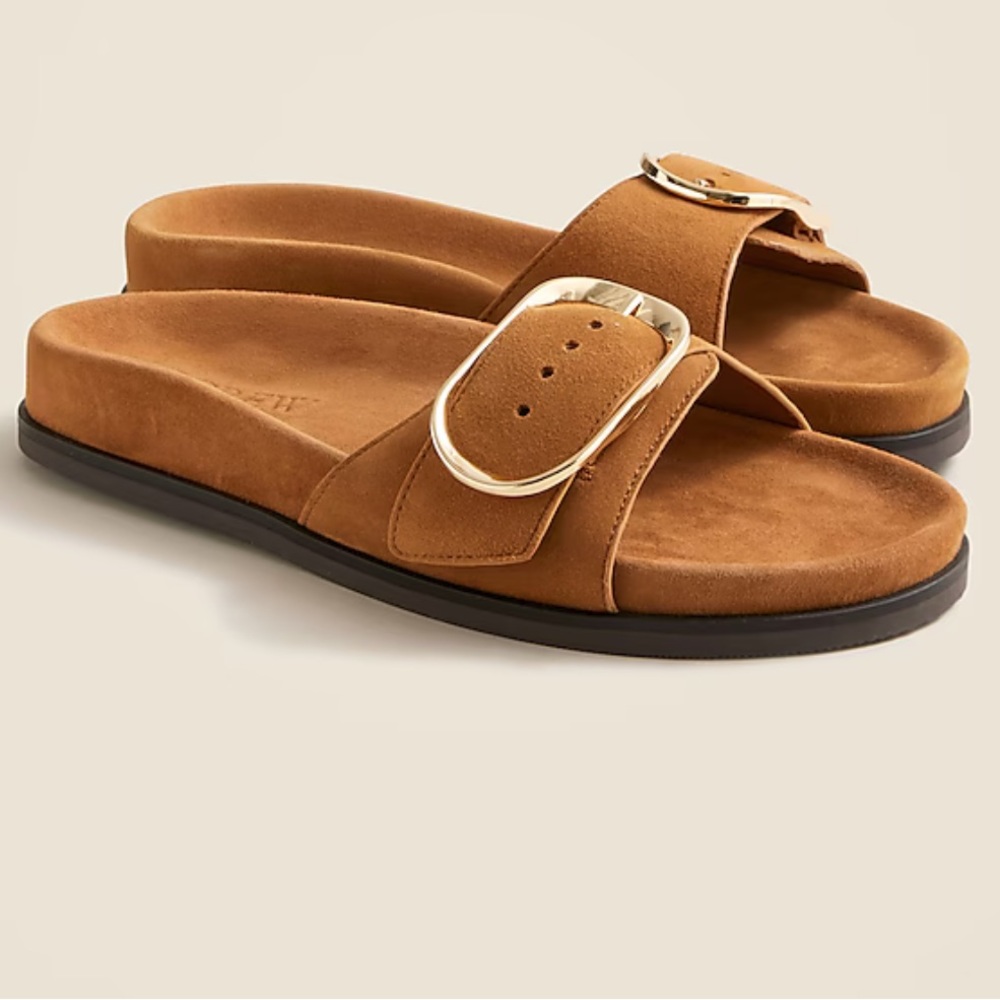 J. Crew Colbie oversized buckle sandals in suede